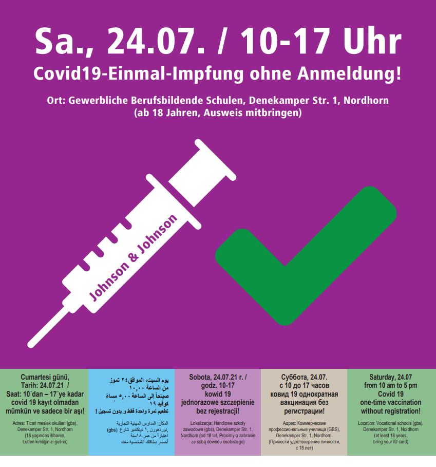 Sonder-Impfaktion am 24. Juli