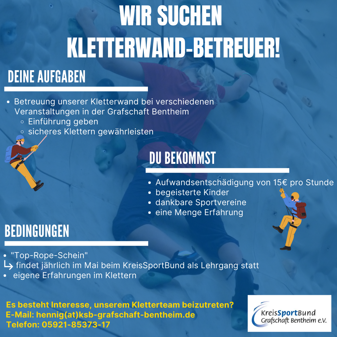 Wir suchen Kletterwand-Betreuer:innen !